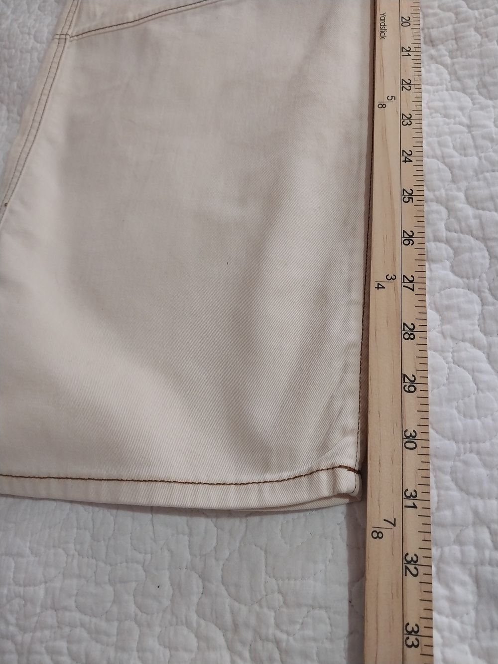 SO High-Rise Cargo Jeans in Cream with Contrast Stitching SIZE M - Picture 13 of 16